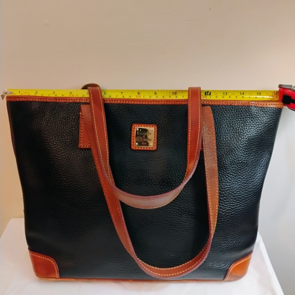 Dooney & Bourke Black and Brown Leather Shopper Tote - Picture 2 of 5
